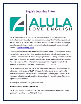 english learning tutor