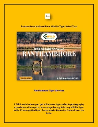 Ranthambore National Park Wildlife Tiger Safari Tour