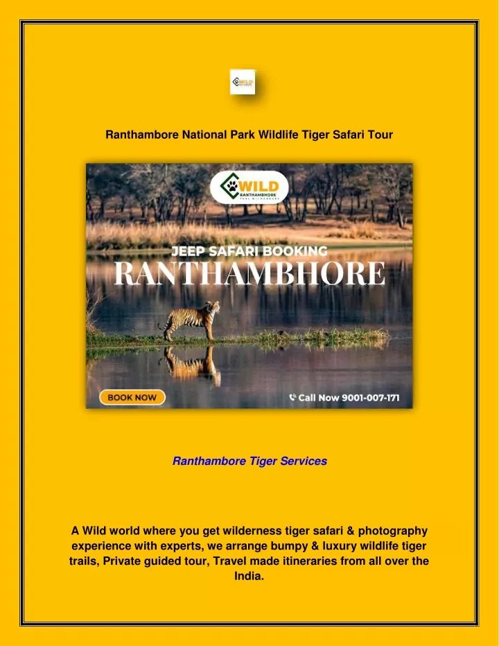 ranthambore national park wildlife tiger safari