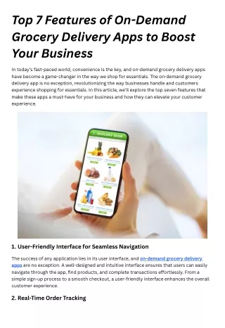 Top 7 Features of On-Demand Grocery Delivery Apps to Boost Your Business