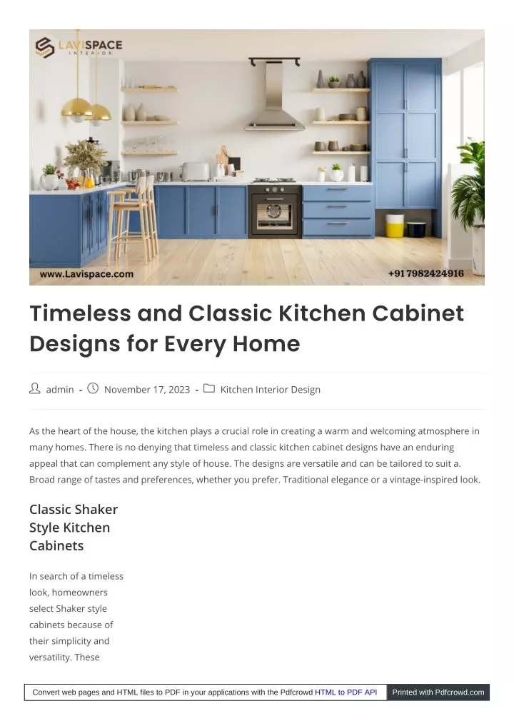 timeless and classic kitchen cabinet designs