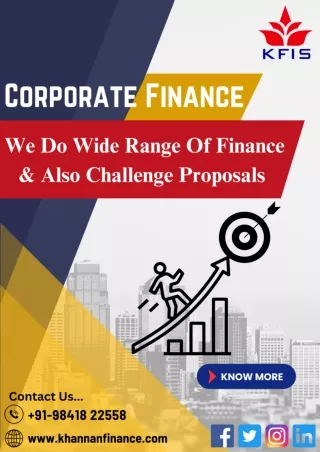 Corporate Finance & Loan In Chennai @ KFIS..!!