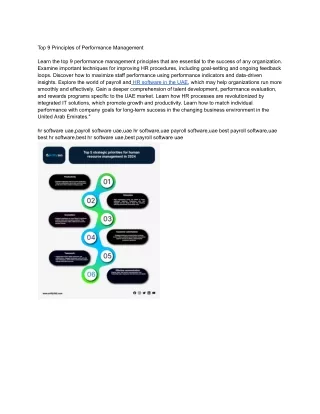 top 9 principles of performance management