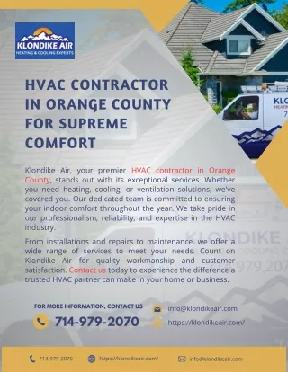 HVAC Contractor in Orange County for Supreme Comfort