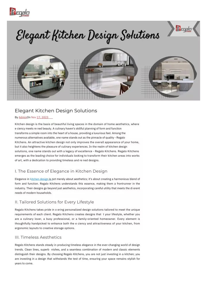 elegant kitchen design solutions