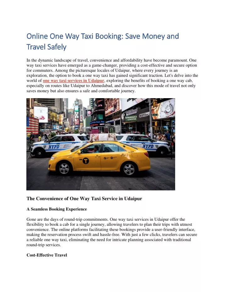 online one way taxi booking save money and online