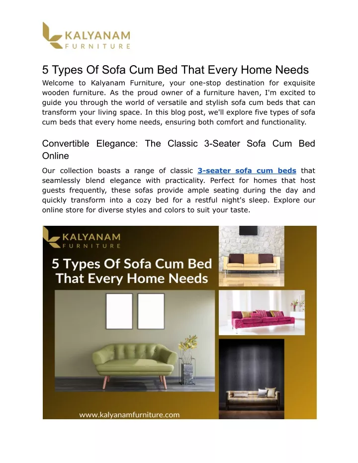 5 types of sofa cum bed that every home needs