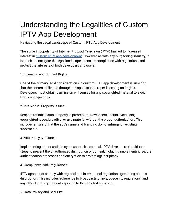 understanding the legalities of custom iptv