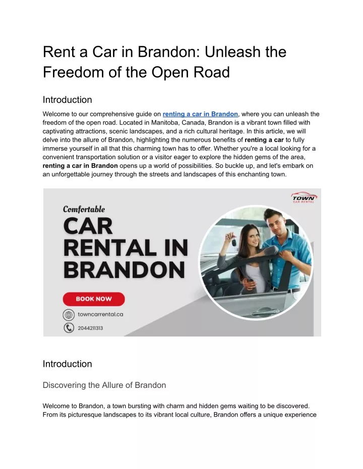 rent a car in brandon unleash the freedom