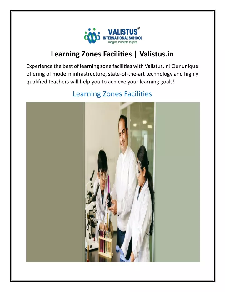 learning zones facilities valistus in