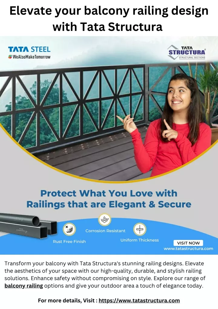 elevate your balcony railing design with tata