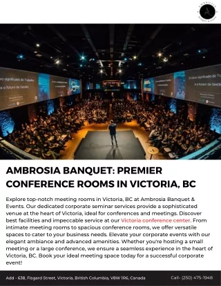 Ambrosia Banquet Premier Conference Rooms in Victoria, BC