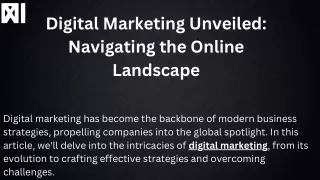 Digital Marketing Unveiled Navigating the Online Landscape