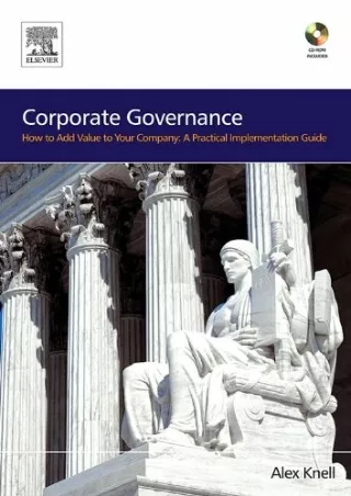 PDF/READ Corporate Governance: How To Add Value To Your Company: A Practical Implementation Guide