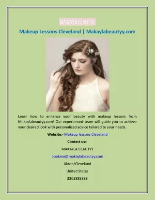 Makeup Lessons Cleveland  Makaylabeautyy