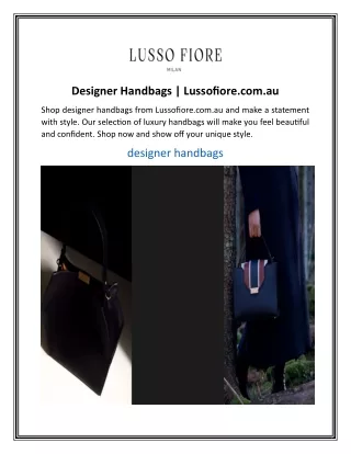 Designer Handbags  Lussofiore.com au