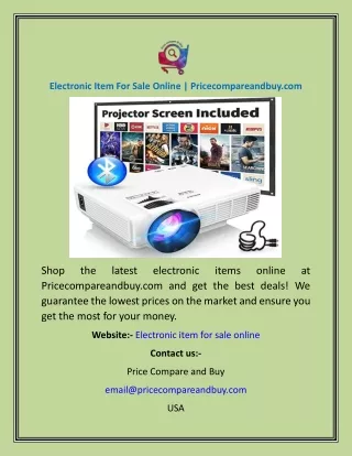 Electronic Item For Sale Online  Pricecompareandbuy