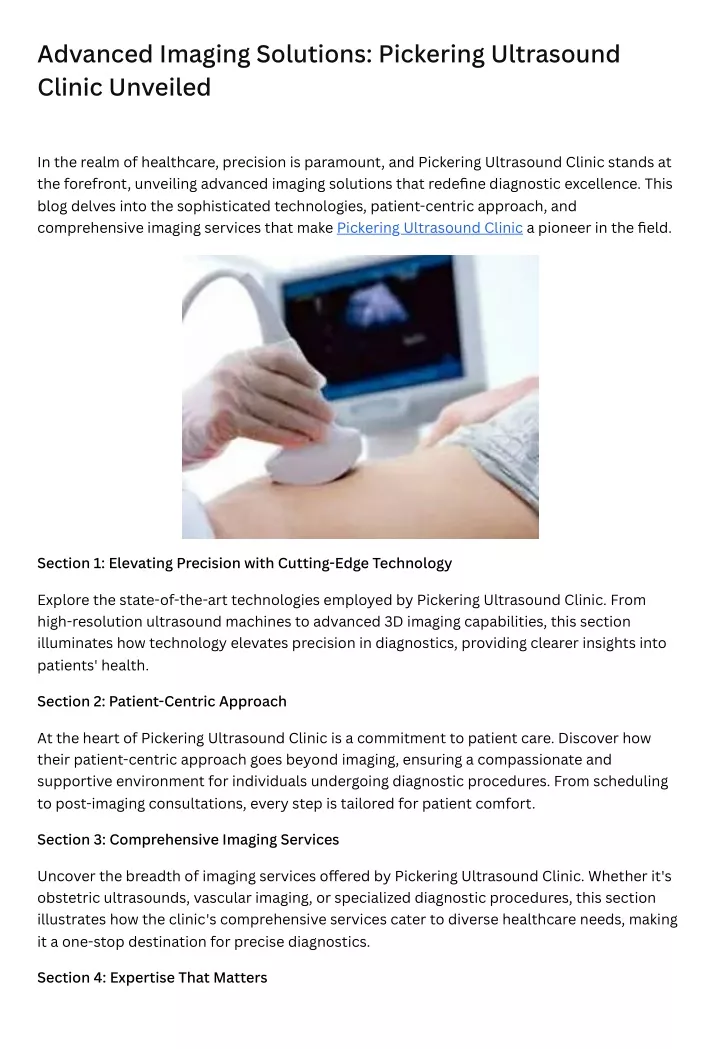 advanced imaging solutions pickering ultrasound