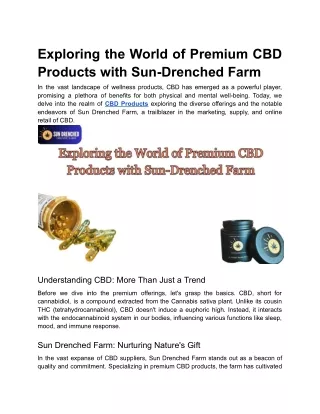 exploring the world of premium cbd products with