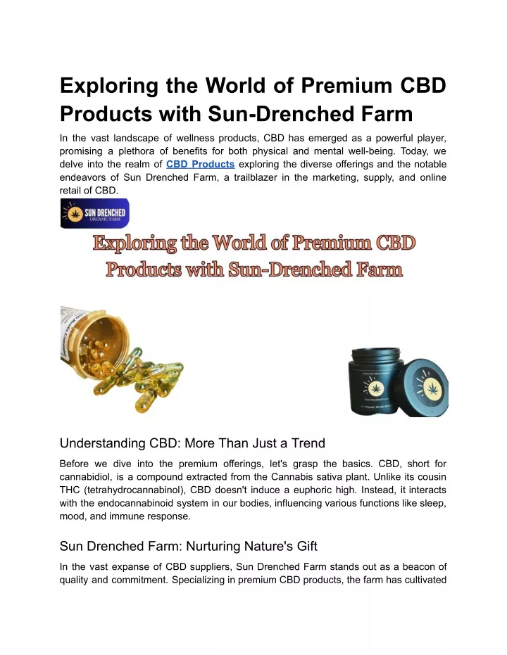 exploring the world of premium cbd products with