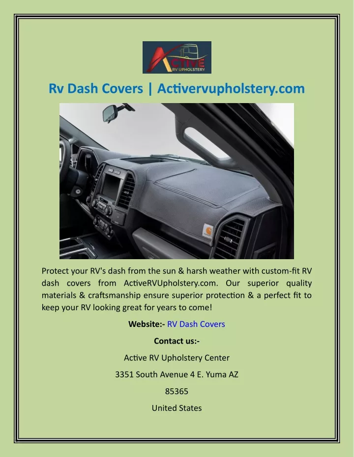 rv dash covers activervupholstery com