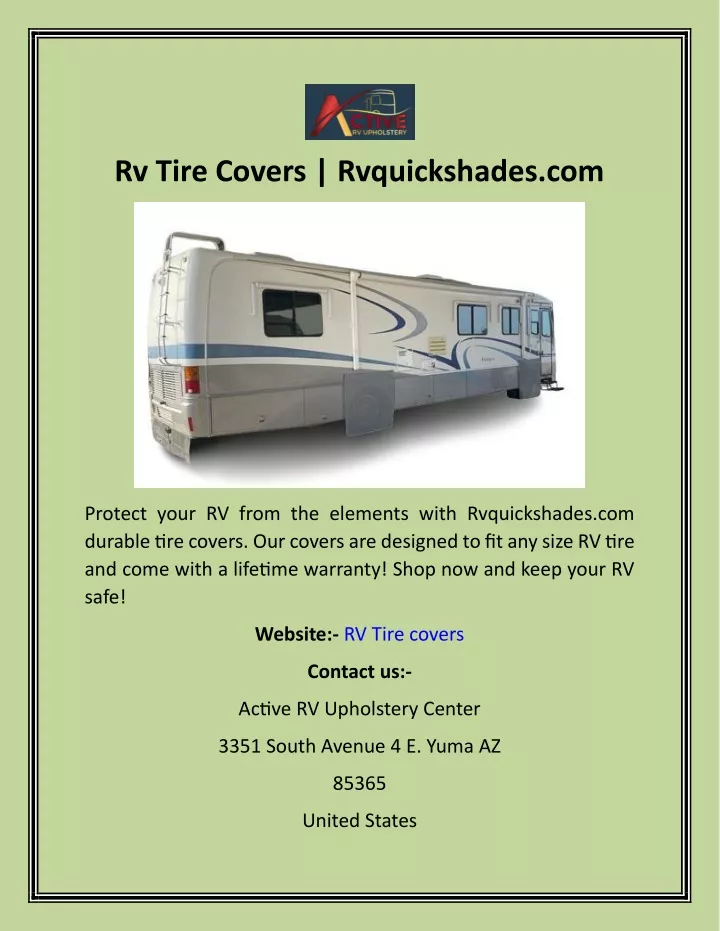 rv tire covers rvquickshades com