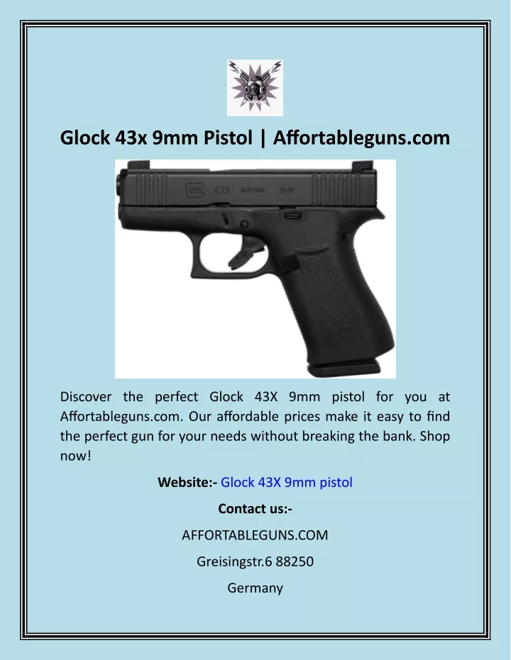 glock 43x 9mm pistol affortableguns com