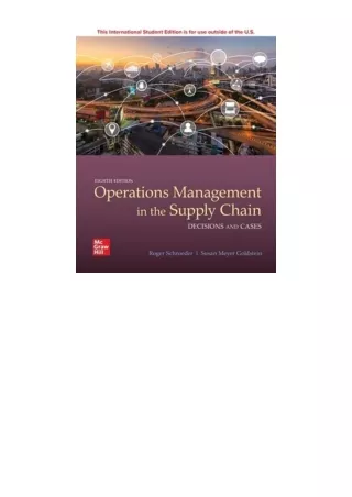 PDF read online ISE OPERATIONS MANAGEMENT IN THE SUPPLY CHAIN DECISIONS and CASE