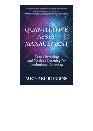 Download Quantitative Asset Management Factor Investing and Machine Learning for
