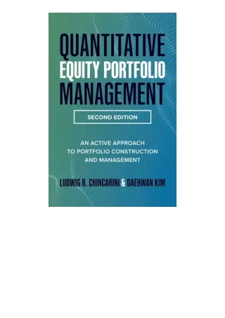 Ebook download Quantitative Equity Portfolio Management Second Edition An Active