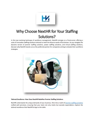 Why Choose NextHR for Your Staffing Solutions?