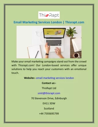 Email Marketing Services London  Thisrapt