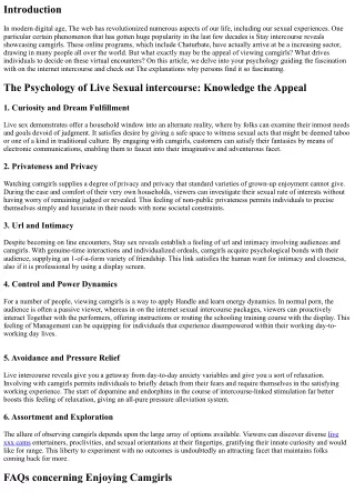 The Psychology of Live Sex: Understanding the Appeal of Watching Camgirls