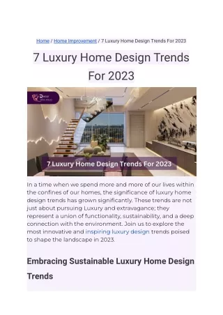 _7 Luxury Home Design Trends For 2023