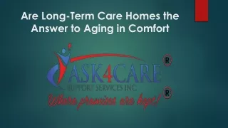 Are Long-Term Care Homes the Answer to Aging