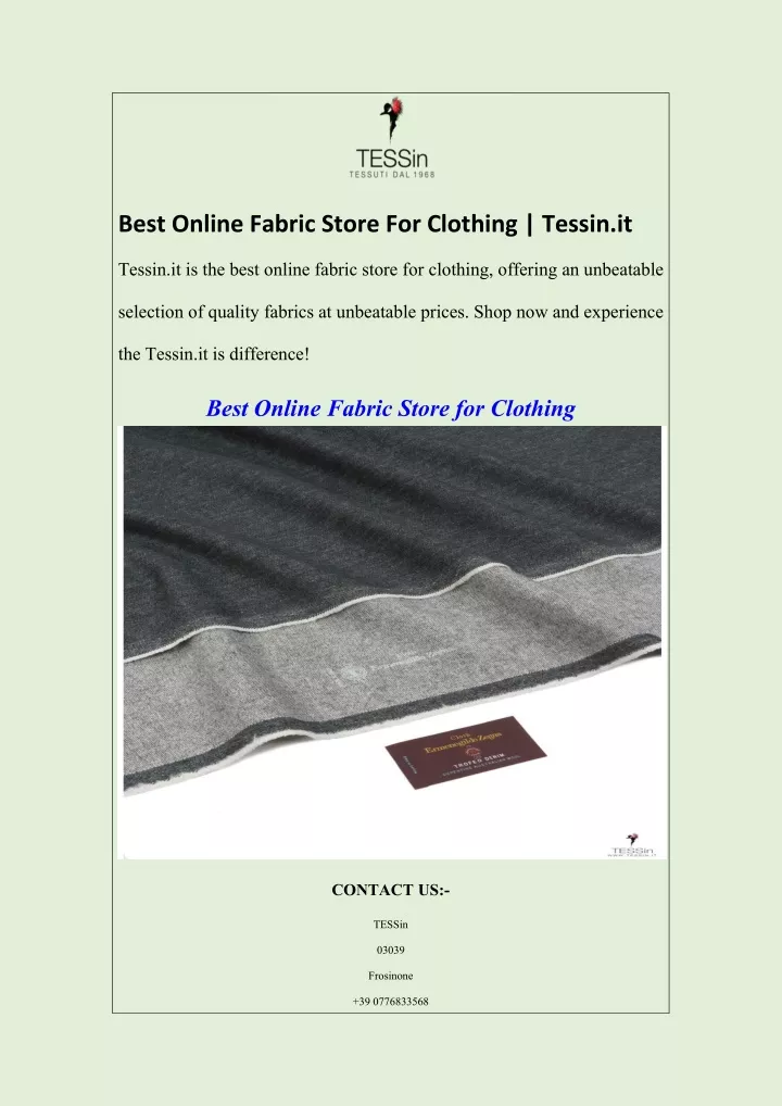 best online fabric store for clothing tessin it