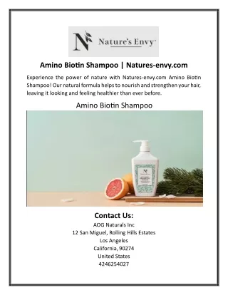 Amino Biotin Shampoo | Natures-envy.com