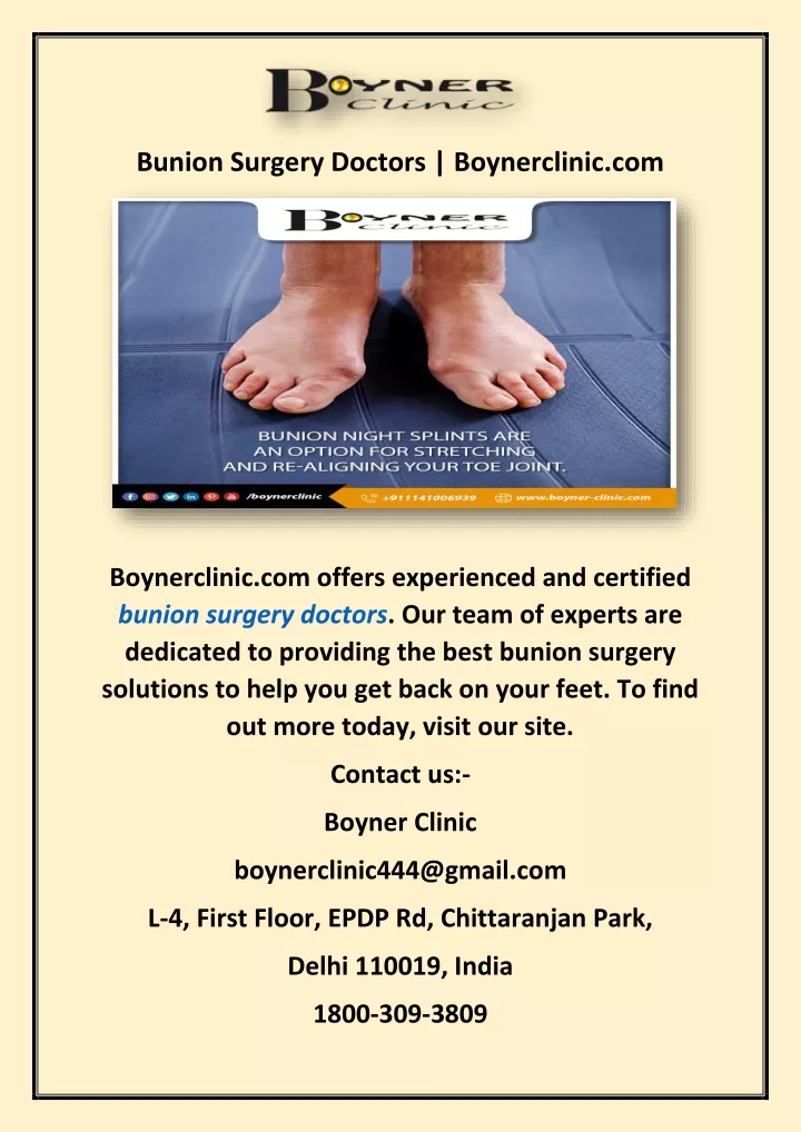 bunion surgery doctors boynerclinic com