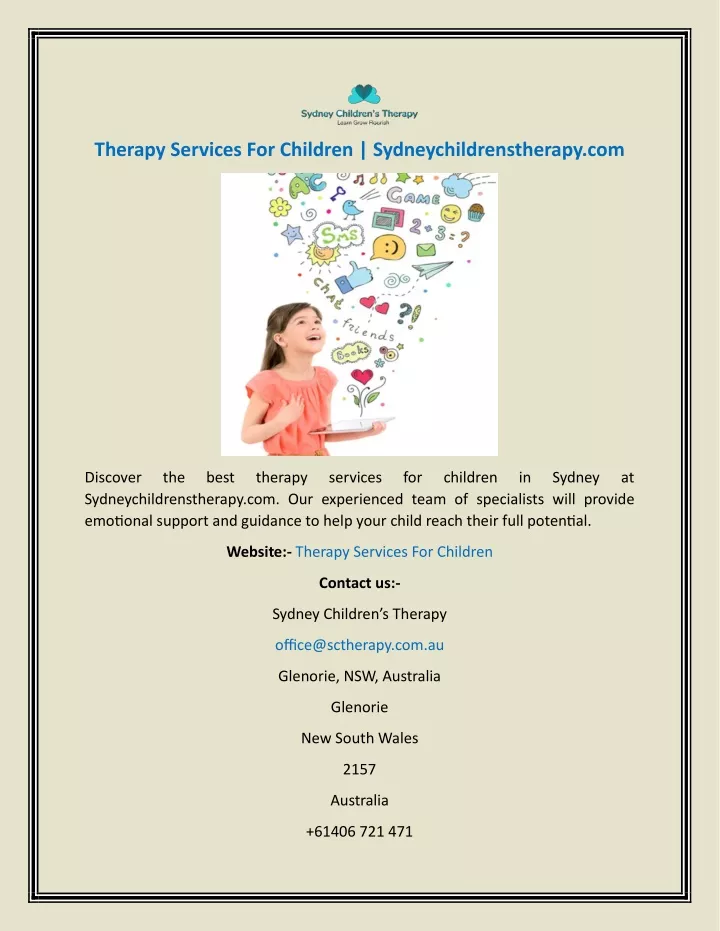 therapy services for children
