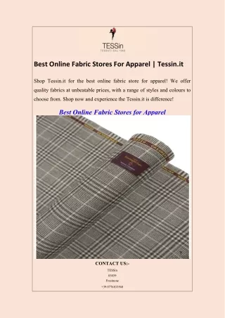 Best Online Fabric Stores For Apparel  Tessin.it