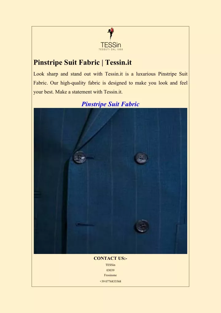 pinstripe suit fabric tessin it