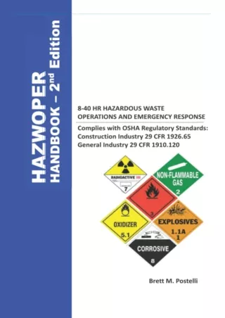 [PDF READ ONLINE] HAZWOPER HANDBOOK 8-40HR HAZARDOUS WASTE OPERATIONS AND EMERGE