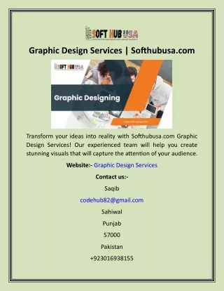 Graphic Design Services  Softhubusa