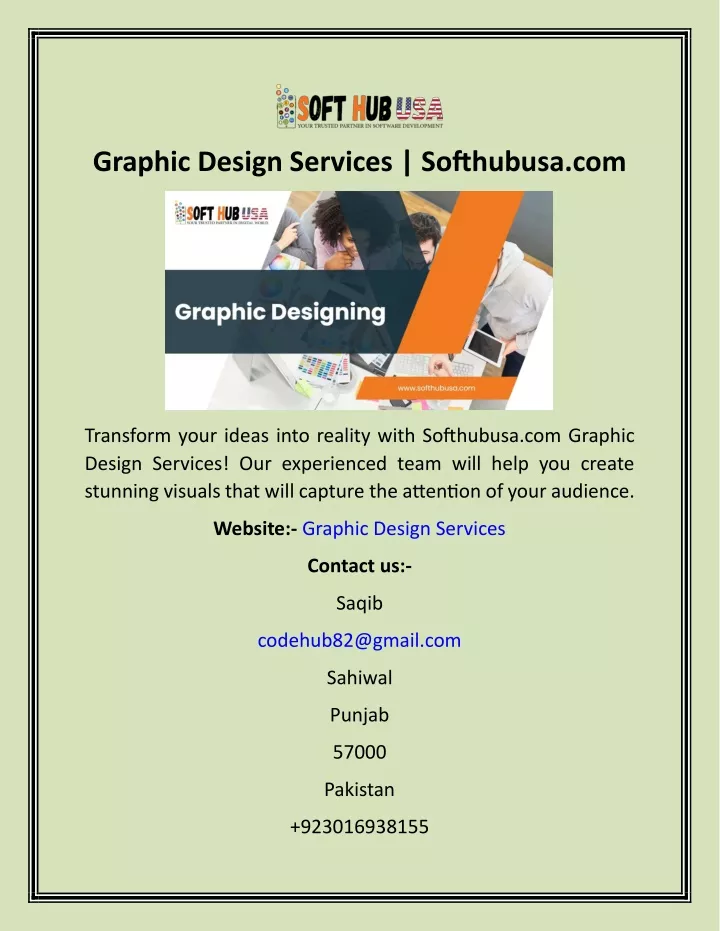 graphic design services softhubusa com