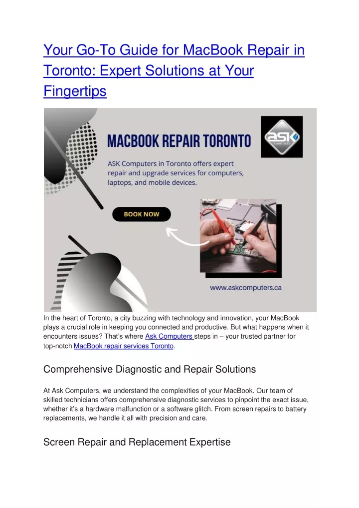 your go to guide for macbook repair in toronto expert solutions at your fingertips
