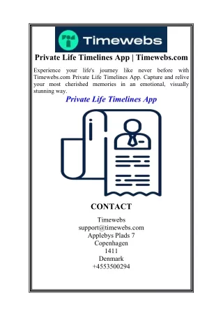 Private Life Timelines App  Timewebs.com