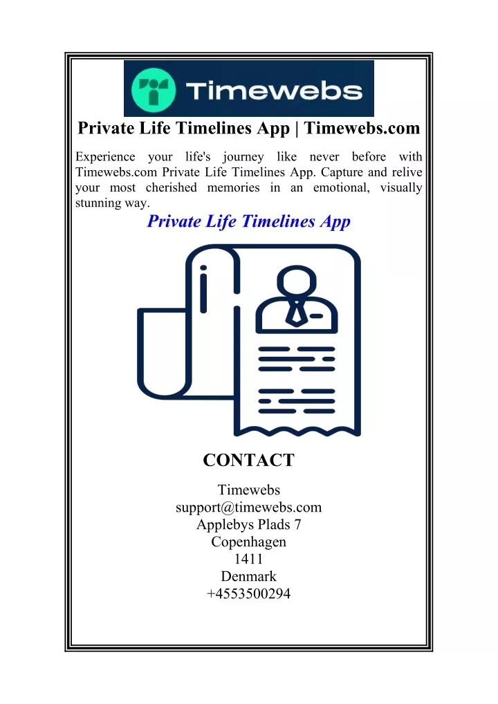 private life timelines app timewebs com