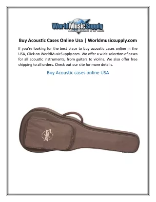 Buy Acoustic Cases Online Usa  Worldmusicsupply