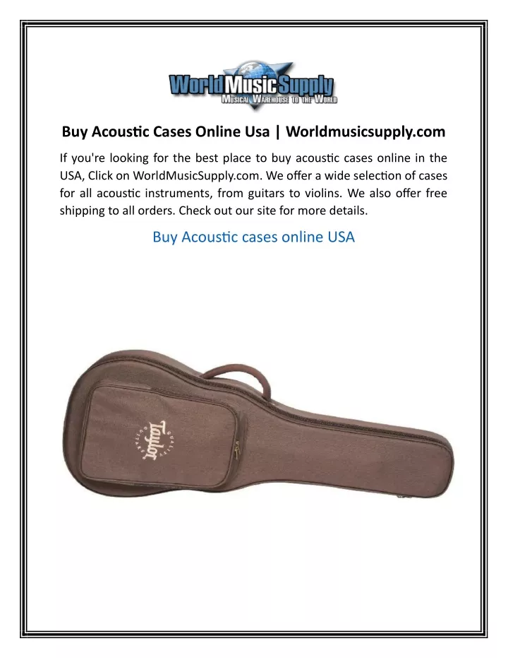 buy acoustic cases online usa worldmusicsupply com