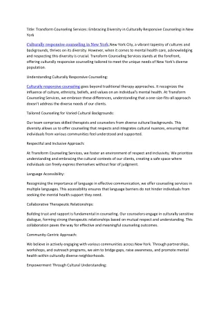 title transform counseling services embracing